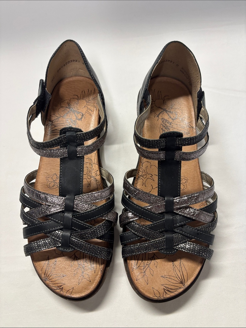 Remonte Black and Metallic Strappy Women’s Sandals